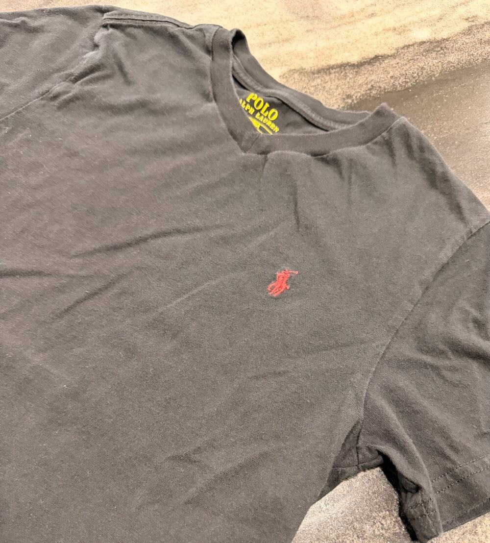 Polo Ralph Lauren Shirt Boys Medium 10-12 Red V Neck Pony Logo Tee Casual